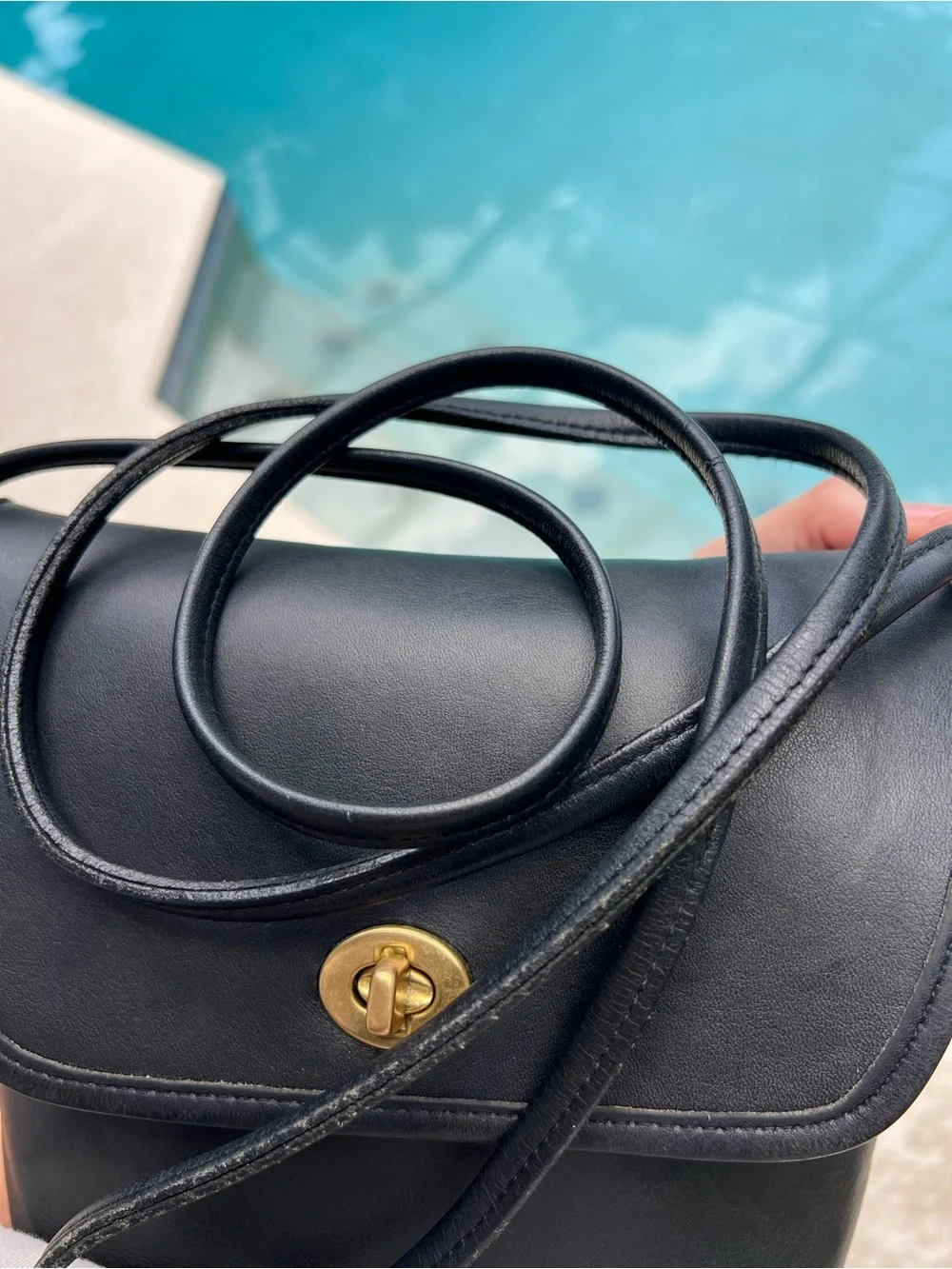 Vintage Coach Quincey Bag 9919 Dark Navy crossbody purse